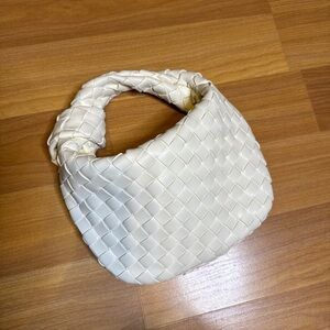 Elegant Cream Woven Handbag